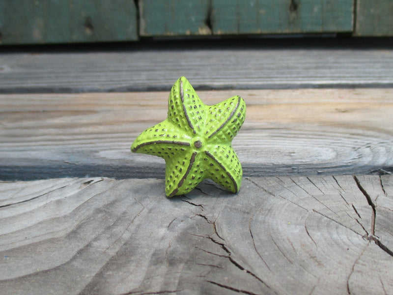 Starfish Drawer Knob in Aqua Shabby Chic Distressed Metal