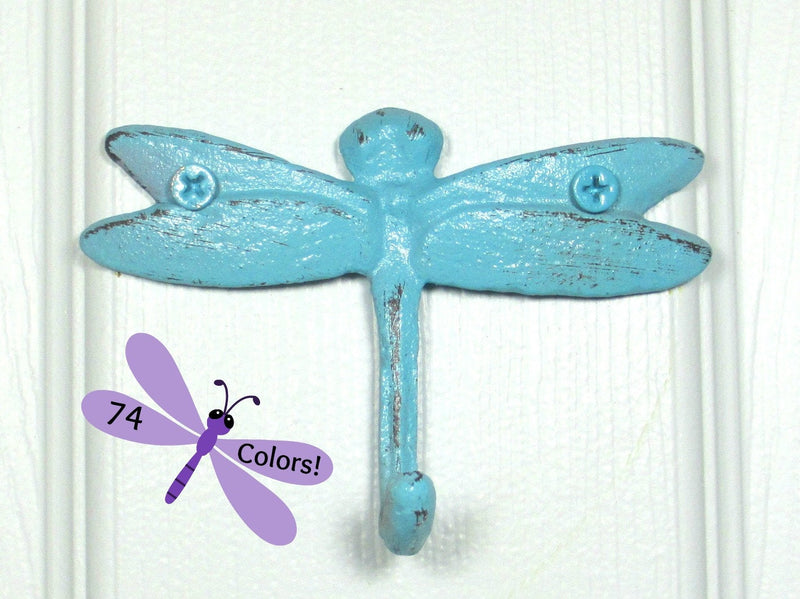 Dragonfly Hook Wall Hanger Shabby Chic Cast Iron