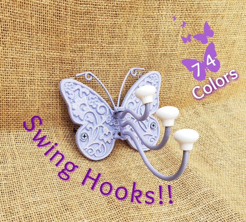 Butterfly Swivel Swing Triple Hook Home Decor for Jewelry and Clothes