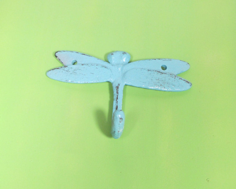 Dragonfly Hook Wall Hanger Shabby Chic Cast Iron