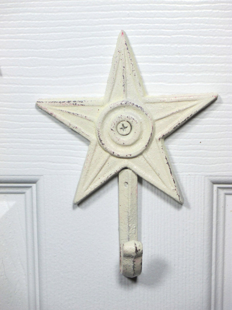 Star Wall Hanger Hooks Set of 3 Cast Iron Shabby Chic