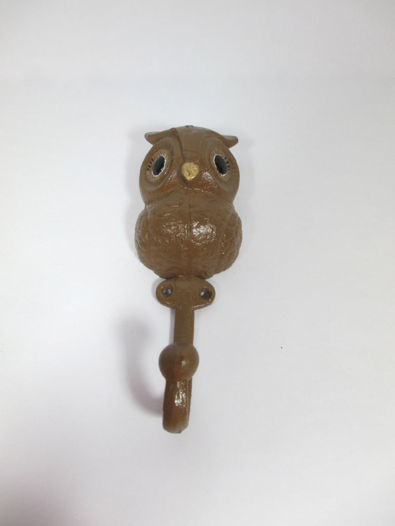 Owl Hook Cast Iron Hand-Painted