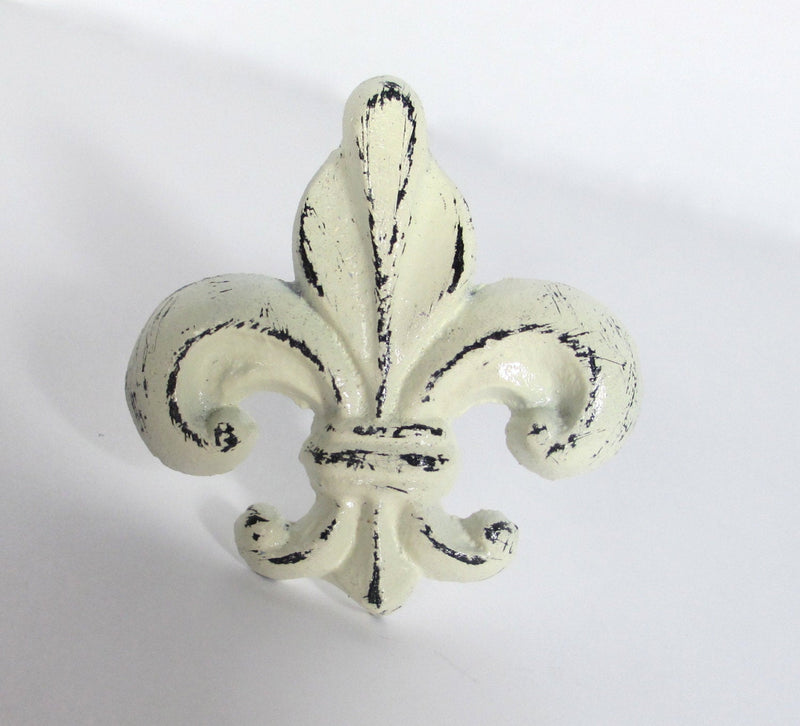 Fleur de Lis Knob Cast Iron Shabby Chic