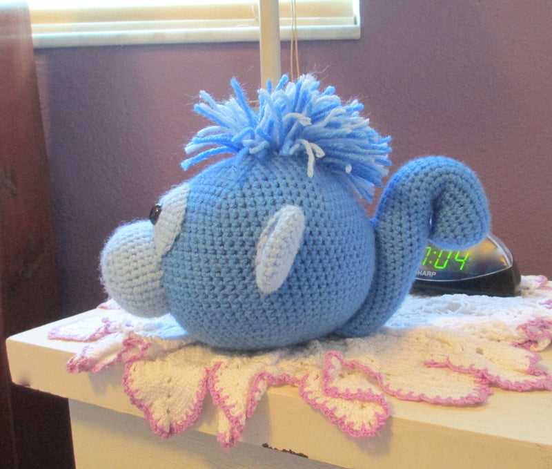 Blue Monkey Crochet Eyeglasses Holder