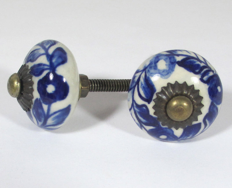 Ceramic White & Blue Delft Inspired Classic Knob